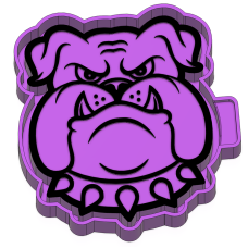 Bulldog Head School Mascot Freshie STL Mold Housing Bulldog Head School Mascot Freshie STL Mold Housing
