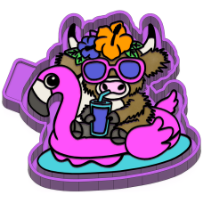 Flamingo Float Highland Cow Summer Freshie STL Mold Housing