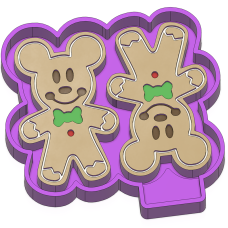 Micky Gingerbread Vent Clip Freshie STL Mold Housing