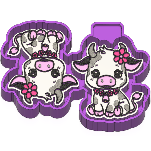 Cute Cow Vent Clip Freshie STL Mold Housing - Mold2Molds Cute Cow Vent Clip Freshie STL Mold Housing - Mold2Molds