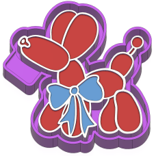 Balloon Dog with Bow Freshie STL Mold Housing Balloon Dog with Bow Freshie STL Mold Housing