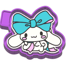 Cinnamoroll with Bow Freshie STL Mold Housing Cinnamoroll with Bow Freshie STL Mold Housing