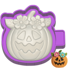 Groovy Flora Pumpkin 3D Freshie STL Mold Housing