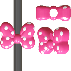3D Minnie Bow Straw Topper - STL / Obj File