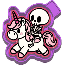 Skeleton riding unicorn Freshie STL Mold Housing Skeleton riding unicorn Freshie STL Mold Housing