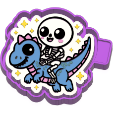 Skeleton Riding Dinosaur Freshie STL Mold Housing