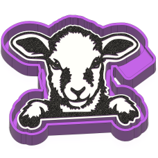 Peeking Sheep Freshie STL Mold Housing