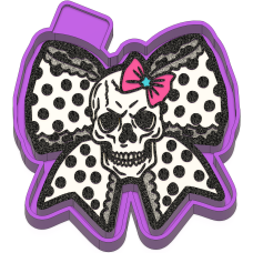 Skull Halloween Bow Freshie STL Mold Housing