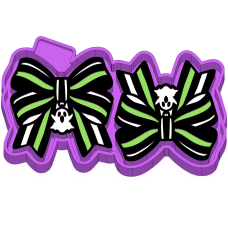 Gothic Striped Bow with Ghost Vent clip Freshie STL Mold Housing