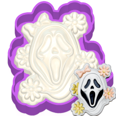 3D Ghostface with Bow Freshie STL Mold Housing