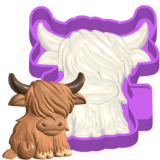 3D Highland Cow Freshie STL Mold Housing 3D Highland Cow Freshie STL Mold Housing