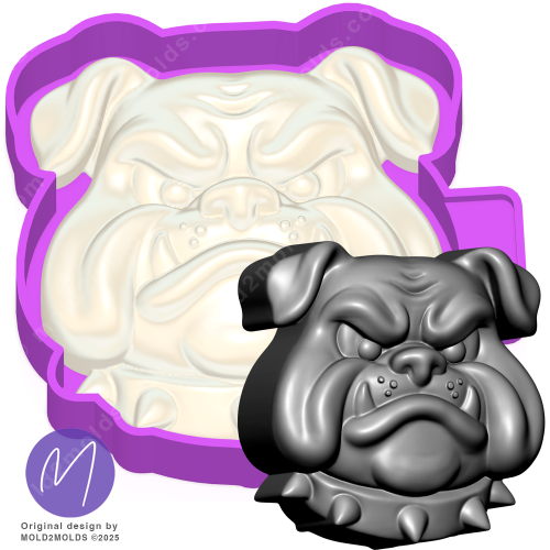 3D Bulldog Head Freshie STL Mold Housing - Mold2Molds 3D Bulldog Head Freshie STL Mold Housing - Mold2Molds
