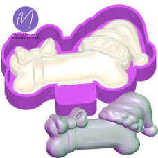 3D Christmas Dog Bone Freshie STL Mold Housing