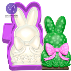 3D Bunny with Bow Freshie STL Mold Housing 3D Bunny with Bow Freshie STL Mold Housing