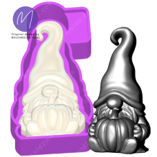 3D Thanksgiving Pumpkin Gnome Freshie STL Mold Housing