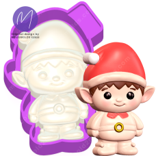 3D Christmas Elf Freshie STL Mold Housing 3D Christmas Elf Freshie STL Mold Housing