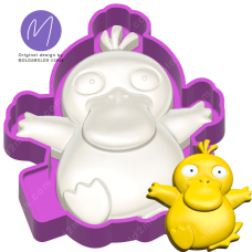 3D Psyduck Pokemon Freshie STL Mold Housing