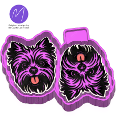 Yorkshire Terrier Head Vent Clip Freshie STL Mold Housing Yorkshire Terrier Head Vent Clip Freshie STL Mold Housing