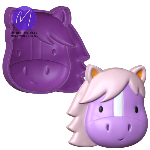 3D Pony Face Bath Bomb STL Mold - Mold2Molds 3D Pony Face Bath Bomb STL Mold - Mold2Molds