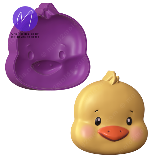 3D Duck Face Bath Bomb STL Mold - Mold2Molds