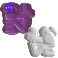 3D Easter LOVE with Bunny Ears and Egg Bath Bomb STL Mold