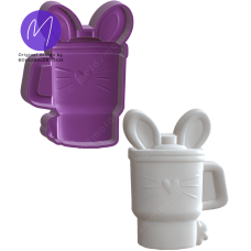3D Cute Bunny Tumbler with Ears Easter Bath Bomb STL Mold 3D Cute Bunny Tumbler with Ears Easter Bath Bomb STL Mold