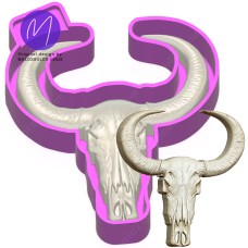 3D Bull Skull Freshie STL Mold Housing