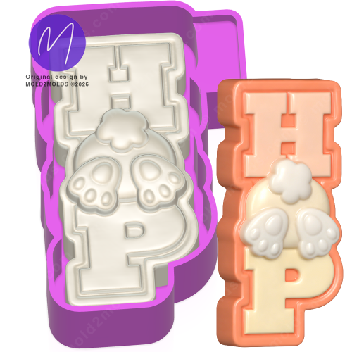 3D HOP Easter Bunny Tail Freshie STL Mold Housing - Mold2Molds