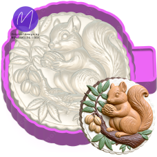 3D Squirrel with Pecan Freshie STL Mold Housing