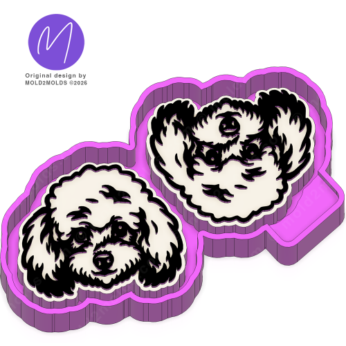 Poodle Dog Head Vent clip Freshie STL Mold Housing - Mold2Molds
