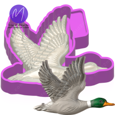 3D Flying Mallard Duck Freshie STL Mold Housing