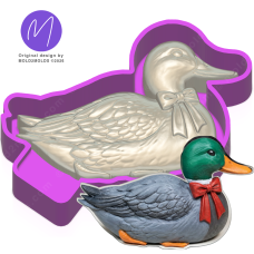 3D Mallard Duck with Bow Freshie STL Mold Housing