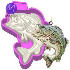 3D Bass Fish Fishing Freshie STL Mold Housing 3D Bass Fish Fishing Freshie STL Mold Housing