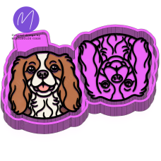 Cavalier King Charles Spaniel dog head vent clips Freshie STL Mold Housing