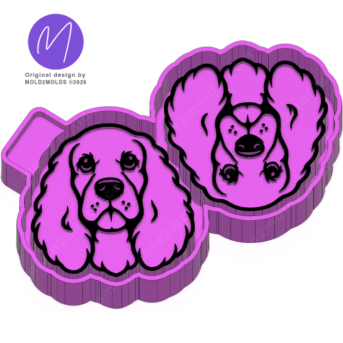 Spaniel Dog Head Vent Clip Freshie STL Mold Housing - Mold2Molds Spaniel Dog Head Vent Clip Freshie STL Mold Housing - Mold2Molds