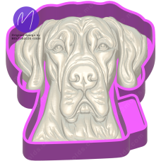 3D Great Dane Head Freshie STL Mold Housing