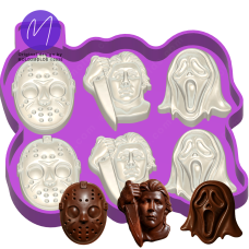 3D 6 Cavity Horror Faces Halloween Chocolate STL Mold Housing 3D 6 Cavity Horror Faces Halloween Chocolate STL Mold Housing