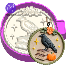 3D Raven on Books with Pumpkin Freshie STL Mold Housing 3D Raven on Books with Pumpkin Freshie STL Mold Housing