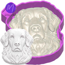 3D Golden Retriever Dog Head Freshie STL Mold Housing