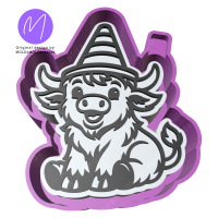 Traffic Cone Highland Cow Freshie STL Mold Housing Traffic Cone Highland Cow Freshie STL Mold Housing
