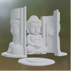 Cute Buddha Candle Mold - Silicone Mold Housing